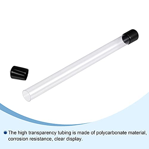 MECCANIXITY Clear Storage Tube 23x25mm Small Plastic Round Tubing with Caps Rigid Bottle Container 300mm/12 Inch for Item Stored - size: 23x25x300mm