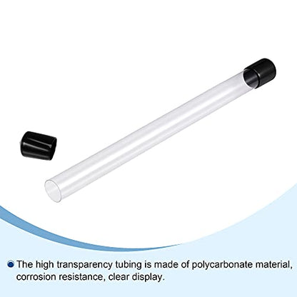 MECCANIXITY Clear Storage Tube 23x25mm Small Plastic Round Tubing with Caps Rigid Bottle Container 300mm/12 Inch for Item Stored - size: 23x25x300mm