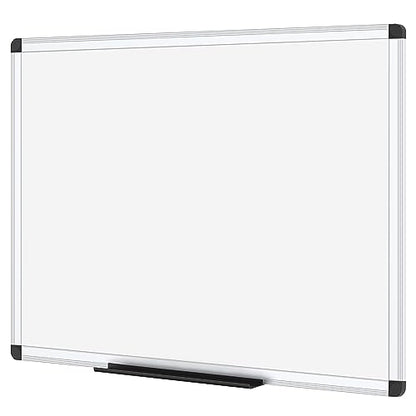 VIZ-PRO Magnetic Dry Erase Board, 48 X 24 Inches, Silver Aluminium Frame - size: 48"W x 24"H