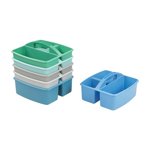 ECR4Kids 3-Compartment Small Storage Caddy Organizer, 6-Pack, Contemporary - color: Contemporary