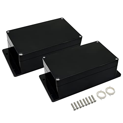 Junction Box IP65 Waterproof Dustproof ABS Plastic Universal Electric Project Enclosure with Fixed Ear Black 6.2x3.5x2.5 inch (2pc) - size: 6.2"x3.5"x2.5"(2 pack)