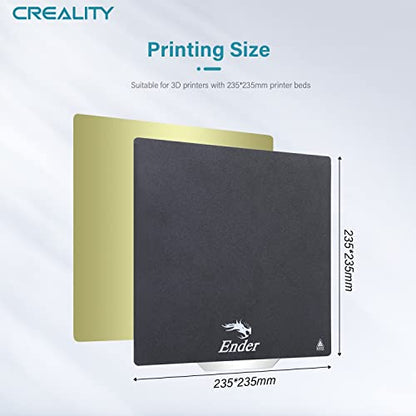 Creality Official Ender 3 Build Plate, 235x235mm Double-Sided Magnetic Bed Plate Smooth+Textured Surface Flexible Removable Printing Platform for Ender 3/3 V2/3 Pro/3 S1/3 S1 Pro/3 V3 SE/K1C/K1 SE - style: Smooth+Textured