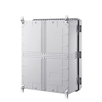 Gratury Junction Box, IP67 Waterproof Plastic Enclosure for Electrical Project, Hinged Grey Cover, Includes Mounting Plate and Wall Bracket - color: Grey, size: 20"×16.1"×7.9"