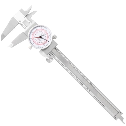 PECtools 6 Inch Dial Caliper, DIN 862 Double Dial Inch/Metric Combined - size: 6“/150mm
