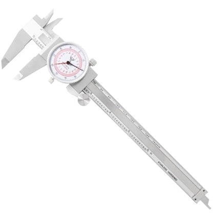 PECtools 6 Inch Dial Caliper, DIN 862 Double Dial Inch/Metric Combined - size: 6“/150mm