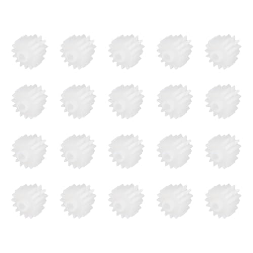 MECCANIXITY 20 Pcs Plastic Gears 16 Teeth Plastic Motor Gear Model 16102B Reduction Gear for RC Car Model DIY Robot (White, Module 0.5)