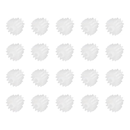 MECCANIXITY 20 Pcs Plastic Gears 16 Teeth Plastic Motor Gear Model 16102B Reduction Gear for RC Car Model DIY Robot (White, Module 0.5)