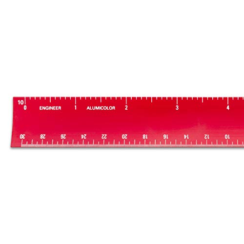 Alumicolor 6-inch Aluminum Engineer Hollow Scale for School, Office, Art and Drafting, 6IN, Red - color: Red, size: 6IN, style: Engineer