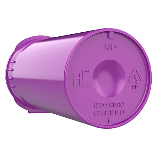 Dragon Chewer 13 Dram CR Plastic Packaging Pop Top Containers - Child Resistant Travel Holder Vial Bottles - 315 qty (Purple) - color: Purple