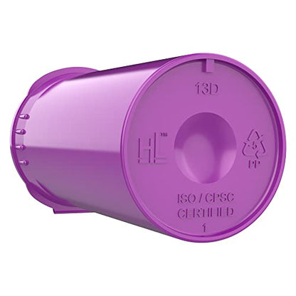 Dragon Chewer 13 Dram CR Plastic Packaging Pop Top Containers - Child Resistant Travel Holder Vial Bottles - 315 qty (Purple) - color: Purple