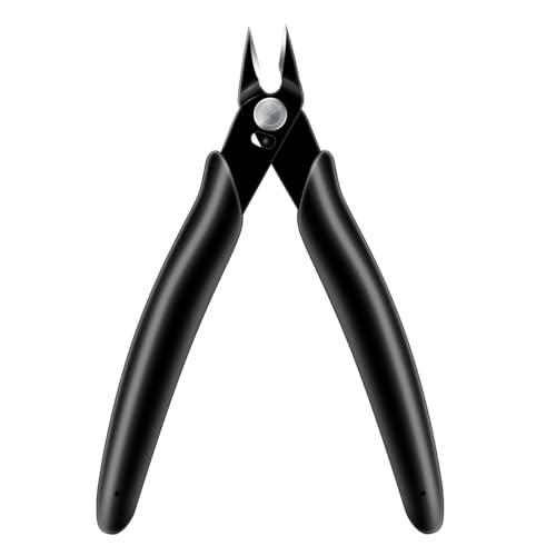 Precision Wire Cutters Flush Cut Pliers Side Cutter Diagonal Small Wire Snips for Jewelry Making Electronics Micro Ultra Sharp (Black)