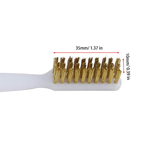 Imdinnogo BCZAMD 3D Printer Nozzle Cleaning Brass Wire Toothbrush Tool Brass Brush Handle Hot End Cleaning Toothbrush (2Pcs)