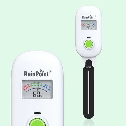 RAINPOINT Smart Soil Moisture Meter,Visual Gauge, Optional WiFi Hub for App - size: Sensor Only, Color-Coded Scale
