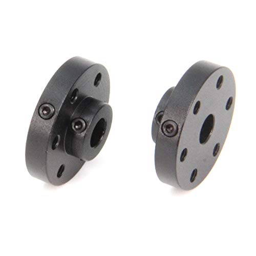 2PCS Black Rigid Flange Shaft Coupling,Universal Aluminum MOUNTING HUB for 6mm Shaft Pair with M3 Thread - style: 6mm-Black