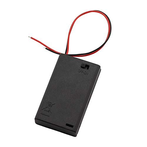6 Pieces 3 Slots x 1.5V AAA Battery Case Holder Battery Spring Clip Storage Box Wire Leads with On/Off Switch - size: 6 x 3 Slots AAA with Switch