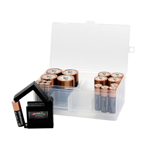 Dial Industries Battery Organizer Case with Tester for 12 AAA 12 AA 6C 4D - style: 12AAA, 12AA, 6C, 4D with Tester