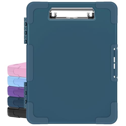 Sooez Toughest Clipboard with Storage, Clip Boards 8.5x11 with Pen Pouch - color: Dark Blue