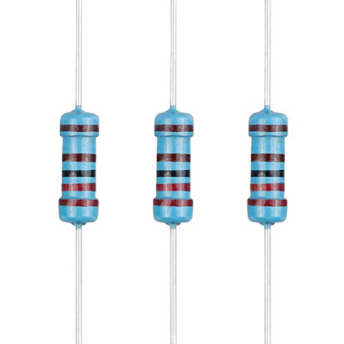 100pcs 2.2K ohm Resistor 1/2w (0.5Watt) ±1% Tolerance Metal Film Fixed Resistor, Multiple Values of Resistance Optional - size: [E5P007] 2.2K ohm