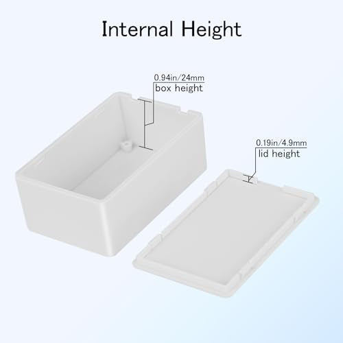 Project Box 8 Pieces Electrical Box Small Junction Box ABS Plastic Enclosure Power Electronic Case White 2.76" x 1.77" x 1.14"(70 x 45 x 29mm) - color: White, size: 2.76" x 1.77" x 1.14"