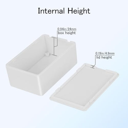 Project Box 8 Pieces Electrical Box Small Junction Box ABS Plastic Enclosure Power Electronic Case White 2.76" x 1.77" x 1.14"(70 x 45 x 29mm) - color: White, size: 2.76" x 1.77" x 1.14"