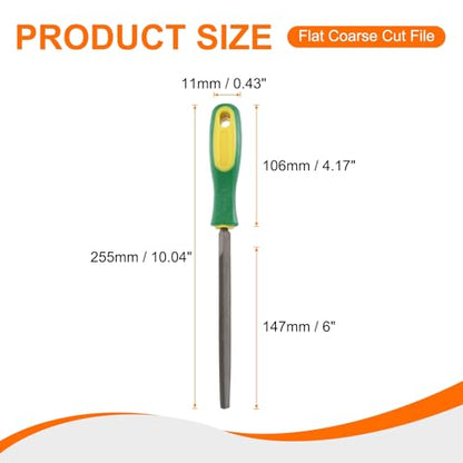 HARFINGTON Triangle Coarse Teeth Cut File 6" Double Cut Teeth High Carbon Steel Hand Rasp File Plastic Handle for Metal Wood Deburring Removing - size: 6", style: Coarse