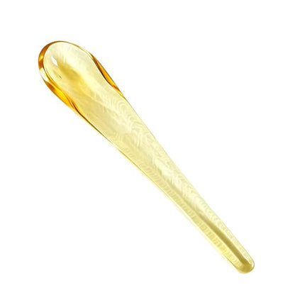Glass Stirring Spoons 4.8 Inch Clear Crystal Coffee Cocktail Mixing Teaspoons Salt Sugar Spice Ice Cream Yogurt Jam Dessert Scoop Swizzle Stick Stirrer for Bar Cafe Party (Yellow) - color: Yellow