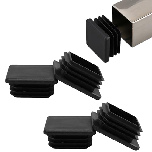 4 Pack 1-3/4"x 1-3/4" Black Square Tube End Cap Plastic Plugs - color: Black, size: 1-3/4" - 4 pcs