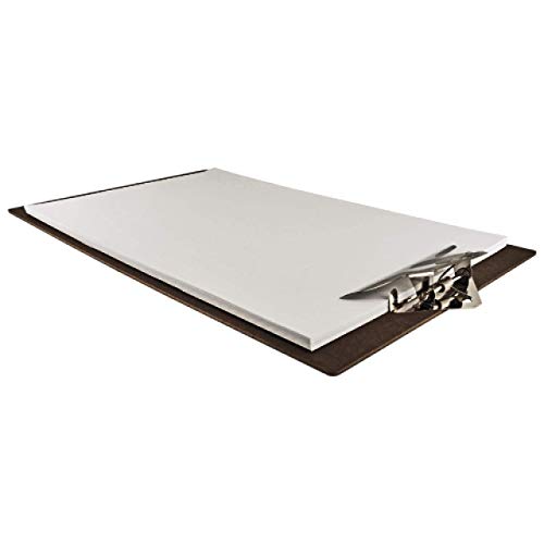 11x17 Clipboard with Jumbo Metal Clip. 19.5in Length Extra Large Brown Hardboard Clip Board for Drawing, Engineering, Drafting, Art, and More. Landscape Tabloid Ledger Size Document Holder