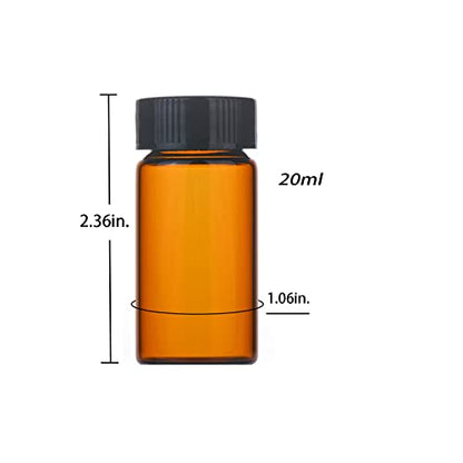 20ml Amber Small Glass Vials 30pcs with Screw Caps(30pcs) - color: Amber, size: 20ml 30pcs