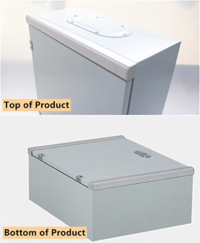 Cold Rolled Steel Electrical Box 20'' x 16'' x 8'' Outdoor/Indoor 1mm/0.04″ Thick Cold Rolled Aluminum Alloy Eyebrow Electrical Enclosure Box 20" H x 16" W x 8" D with Mounting Plate IP66 Weatherproof