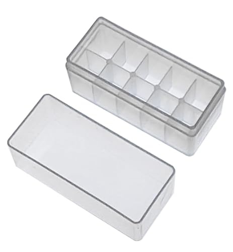 MUHWA 10 Packs 2ml Microtube Storage Box, Cryogenic Vial Storage Box, Cryostorage Freezing Box, Clear