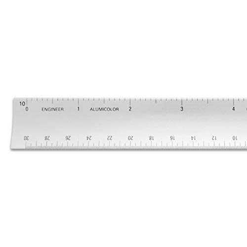 Alumicolor 6-inch Aluminum Engineer Hollow Scale for School, Office, Art and Drafting, 6IN, Silver - color: Silver, size: 6IN, style: Engineer