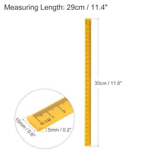 HARFINGTON Whiteboard Magnetic Ruler 29cm Metric Blackboard Straight Rulers Office Measuring Tools, Yellow - color: Yellow