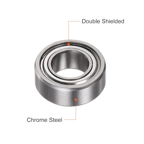 uxcell R188ZZ Deep Groove Ball Bearing, 20pcs 1/4" x 1/2" x 3/16" Chrome Steel Z1 Double Steel Shielded Bearing - size: 1/4" x 1/2" x 3/16"