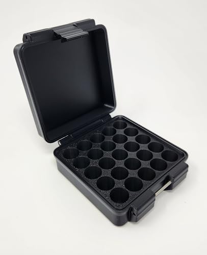 3D Printed - 3ml Vial Storage Case - Freezer Safe Hard Shell Peptide Case for Home, Fridge, Travel (Black/Black, 25 3ml Vials) - color: Black/Black, size: 25 3ml Vials