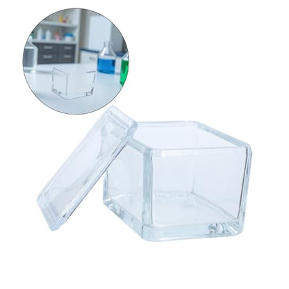 Glass Staining Jar with Lid for Microscope Slides Storage Box High Transparency Glass Material Holds to 20 Slides and Laboratory Experiments
