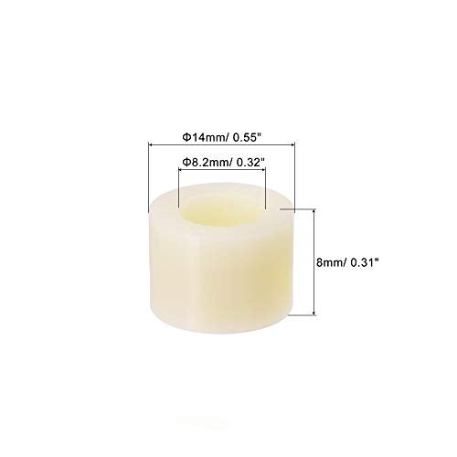 uxcell ABS Round Spacer Washer ID 8.2mm OD 14mm Length 8mm Plastic Standoff for 3D Printer, TV Wall Mounting, Electrical Outlet, Beige, 100Pcs - size: 8mm