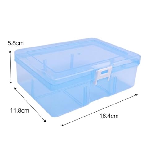 Dustproof Transparent Large Capacity Plastic Container Storage Box Screw Sewing Cases Jewelry Display Box Practical Toolbox(White) - color: White