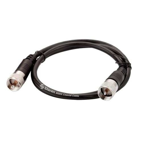 STEREN RG8X Coaxial Cable 6 ft 2 Pack, CB Coax Cable with PL259 UHF Connectors, Male to Male Low Loss 50 Ohm for HAM Radio, LMR400, Antenna Analyzer - size: 6 feet - 2 pack