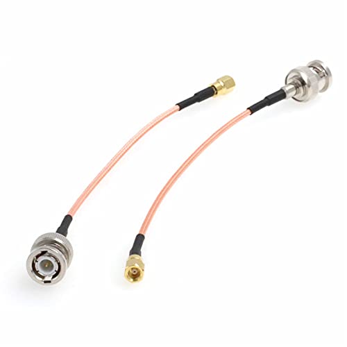 HangTon BNC Male SMC Female Jumper RF Coax RG316 Adapter Cable Gold Plated Low Loss 50Ohm (0.5ft / 15cm, 2pcs) - size: 0.5ft / 15cm, 2pcs