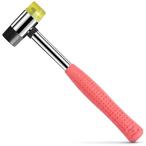 Small Pink Rubber Mallet Hammer 1", 25mm, Double Faced Non Marring Head - color: Pink