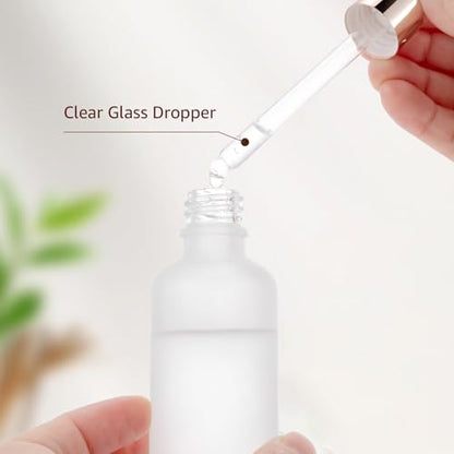 20 Pack 50ml Frosted Glass Sample Dropper Bottles, Rose Golden Caps - color: Frosted, size: 50mL-20pcs