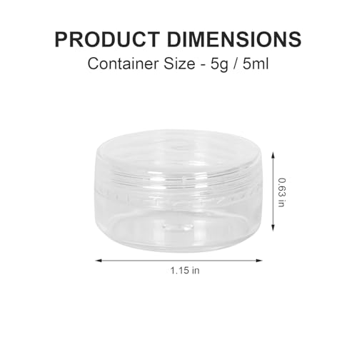 30 Pcs Clear Round Acrylic Jars,5g/5ml Empty Cosmetic Sample Containers, with lid, Capacity for Makeup, Lotion, Cream, Ointments, Eye Shadow, Rhinestone, Samples, Pot, Travel Storage (30)