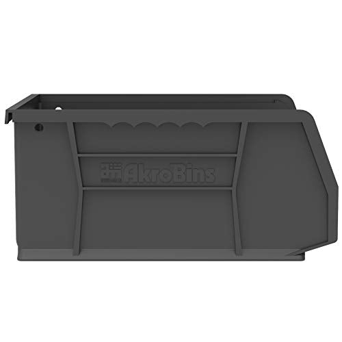 Akro-Mils 30235 AkroBins ESD Electrostatic Dissipative Anti-Static Stack and Hang Storage Bins, (11-Inch x 11-Inch x 5-Inch), Black, (6-Pack)