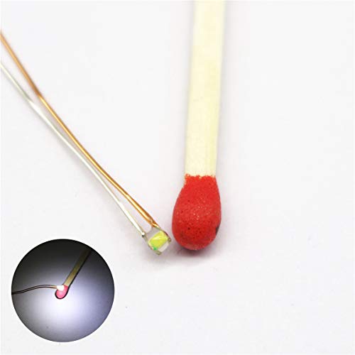 50pcs Pre-soldered Micro Litz Wired Leads Pure White SMD Led 0603 + Muti-Resistor NEW - color: (1)Pure White, size: 50pcs