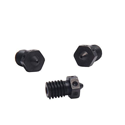 4pcs Hardened Steel Nozzles V6 Nozzle 0.4mm Compatible with V6 Hotend Prusa i3 MK3 MK3S Prusa mini Anycubic Mega 3D Printer Printing PEI PEEK or Carbon Fiber Filament (4x0.4mm) - size: 4x0.4mm