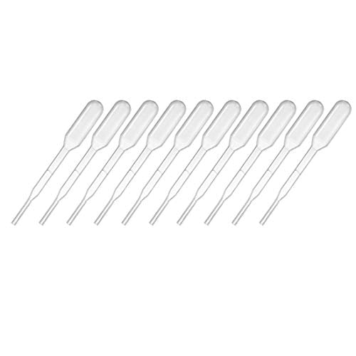 uxcell 50 Pcs Plastic Disposable Pipettes 0.2ml, Clear Transfer Pasteur Pipettes, 61mm Length, Liquid Dropper for Lab