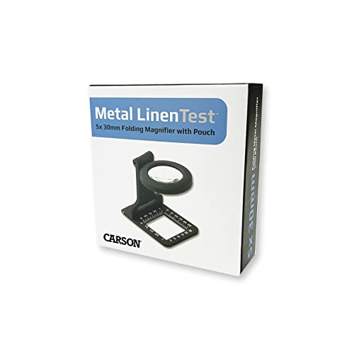 Carson Metal LinenTest 5x30mm Folding Loupe Magnifier with Measurements - style: Metal Folding Loupe