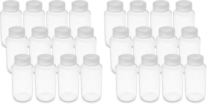 United Scientific™ Sample Bottles with Lids, Polypropylene, 250ml, 24-Pack - size: 8 oz (Pack of 24)