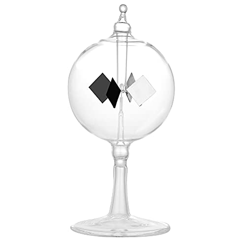 Solar Crookes Radiometer Glass Windmill Handmade for Party Home Decoration Gift L (Transparent) - color: Transparent